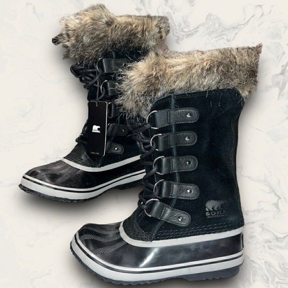 Sorel Joan of Arctic Womens Black Waterproof Insulated Snow Outdoor Boots Size 5